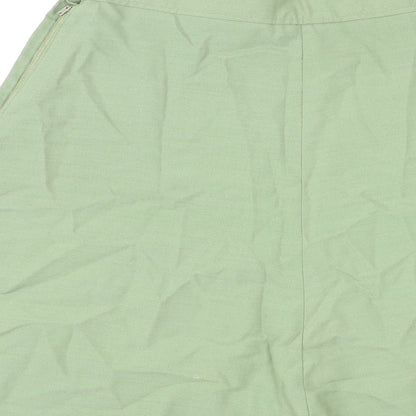 Matthew Royce Womens Green Polyester Skater Skirt Size 16 Zip
