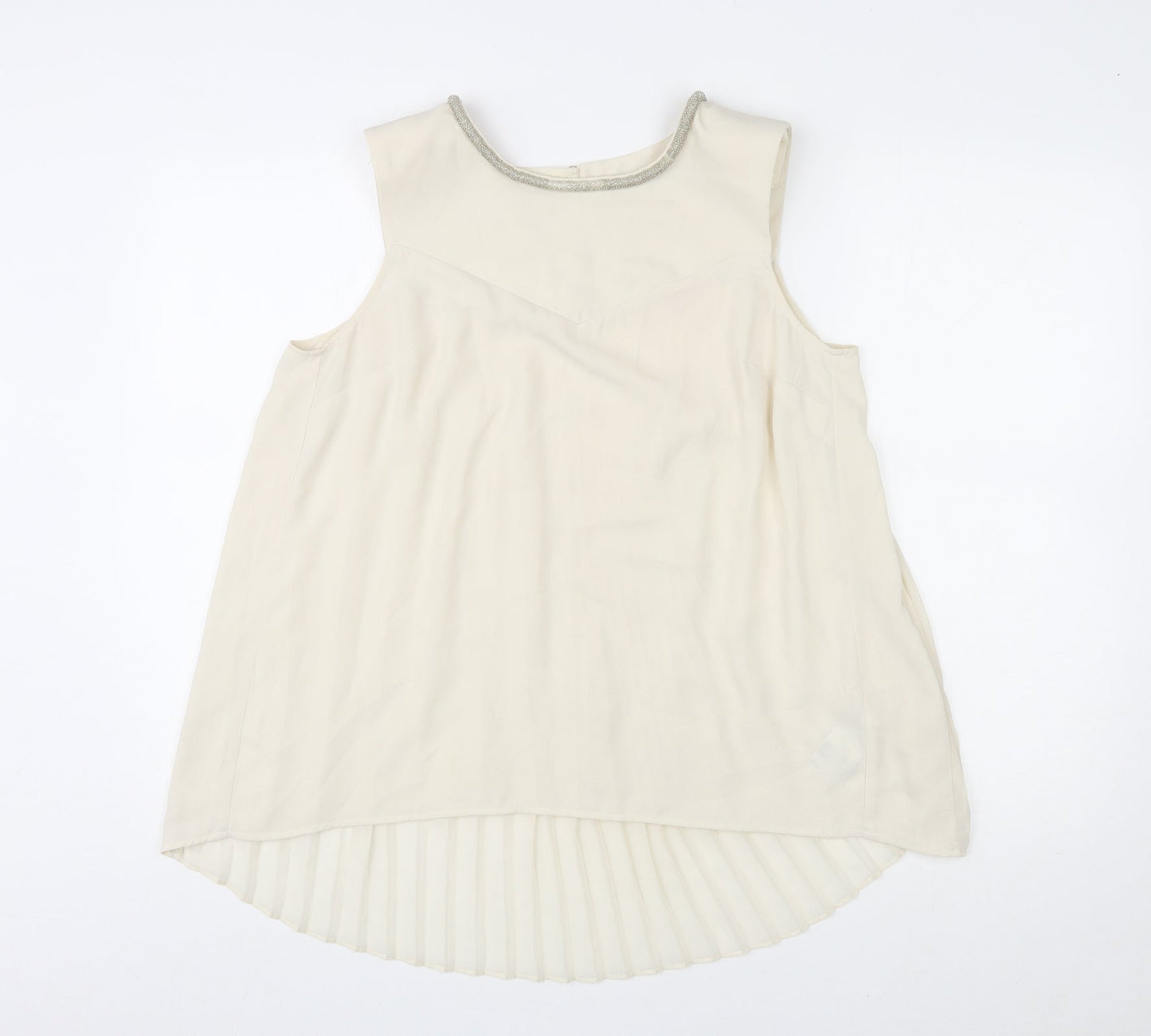 Womens UK Size 12 Oasis Ivory Basic Tank