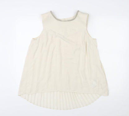 Womens UK Size 12 Oasis Ivory Basic Tank