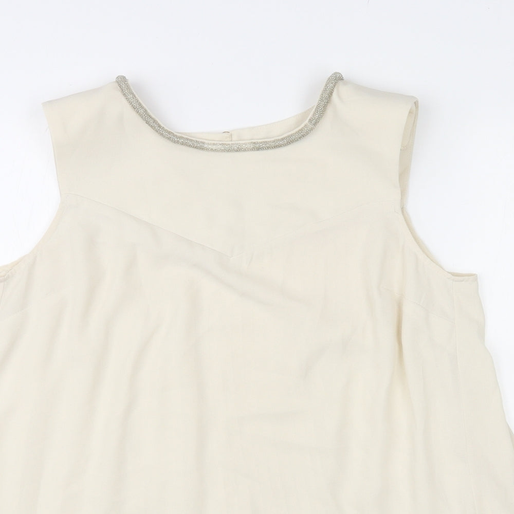 Womens UK Size 12 Oasis Ivory Basic Tank