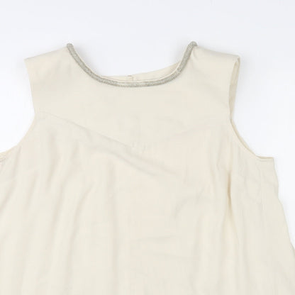 Womens UK Size 12 Oasis Ivory Basic Tank