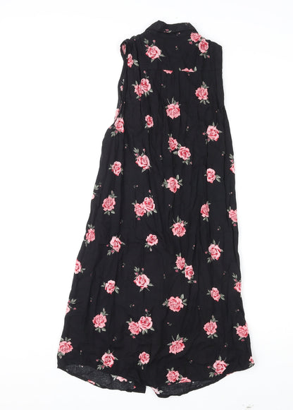 Divided by H&M Womens Multicoloured Floral Viscose Shirt Dress Size 10 Collared Button