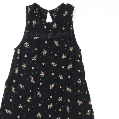 River Island Womens Multicoloured Floral Viscose Skater Dress Size 6 Round Neck Pullover
