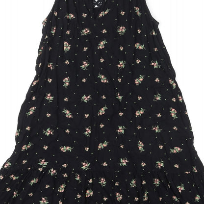 River Island Womens Multicoloured Floral Viscose Skater Dress Size 6 Round Neck Pullover