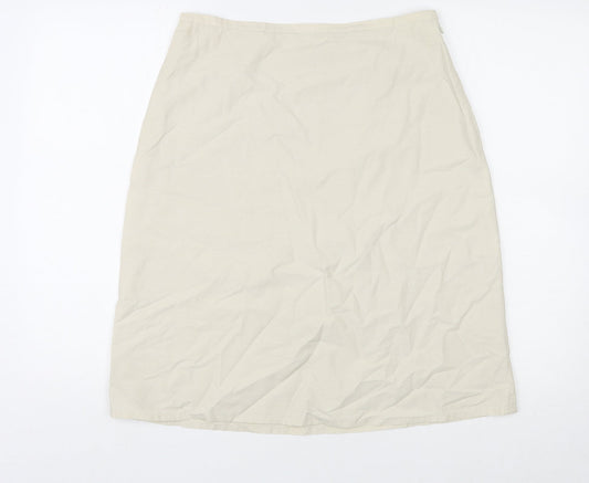 Gap Womens Ivory Cotton Straight & Pencil Skirt Size 8 Zip