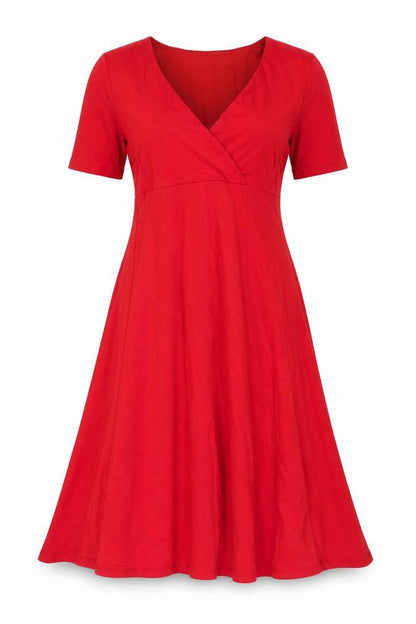 Country Casuals Womens Red Viscose A-Line Size S V-Neck Pullover