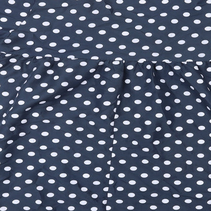 PRETTYLITTLETHING Womens Blue Polka Dot Polyester A-Line Size 10 V-Neck Pullover