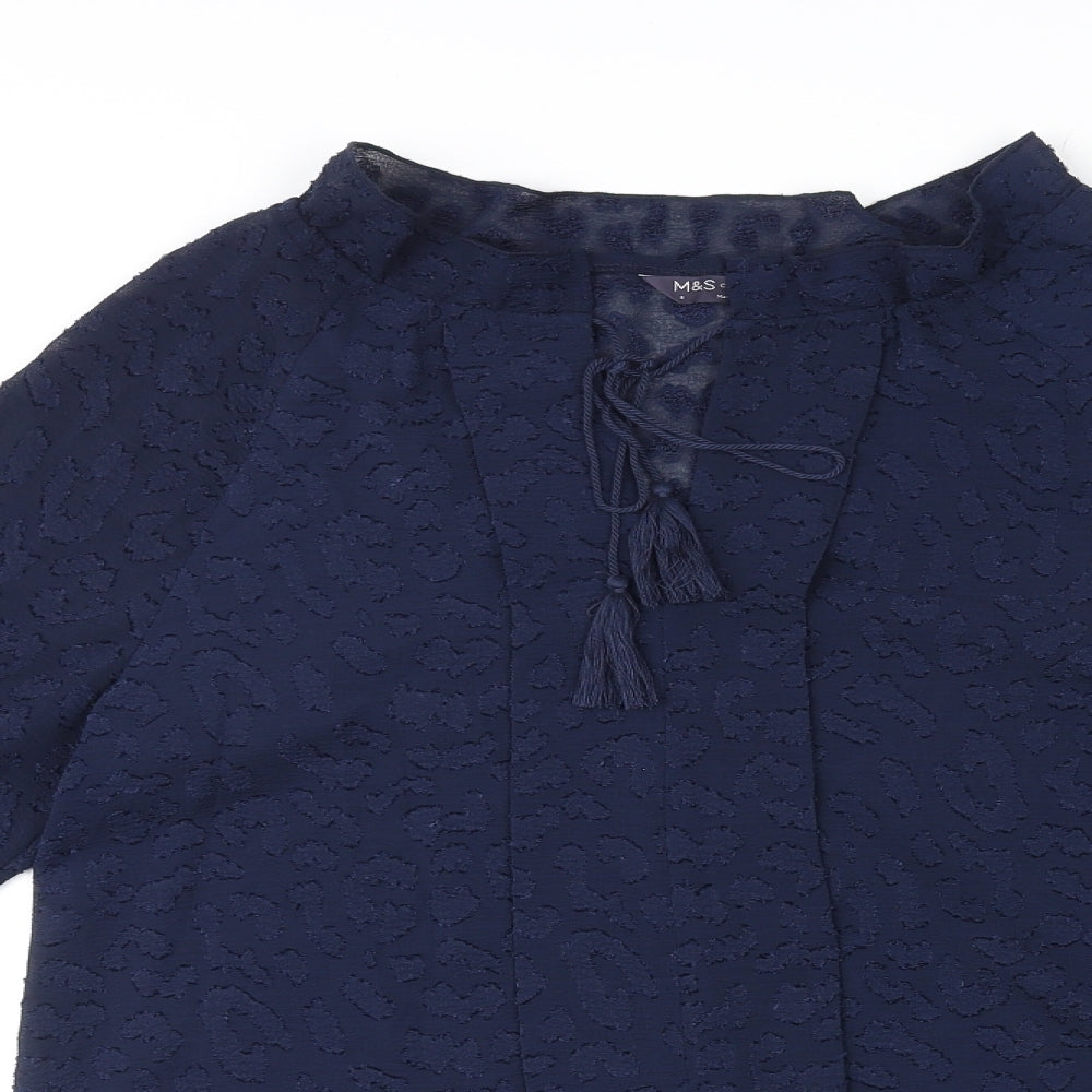 Womens UK Size 8 Marks and Spencer Blue Basic Blouse