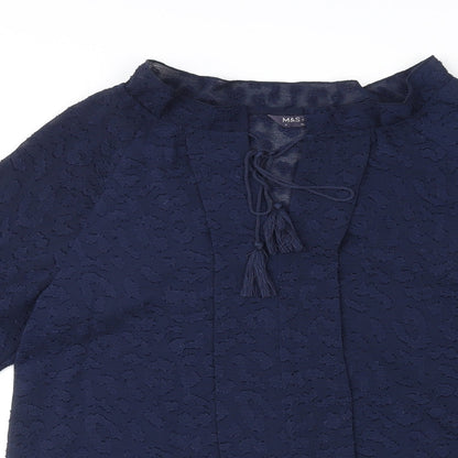 Womens UK Size 8 Marks and Spencer Blue Basic Blouse