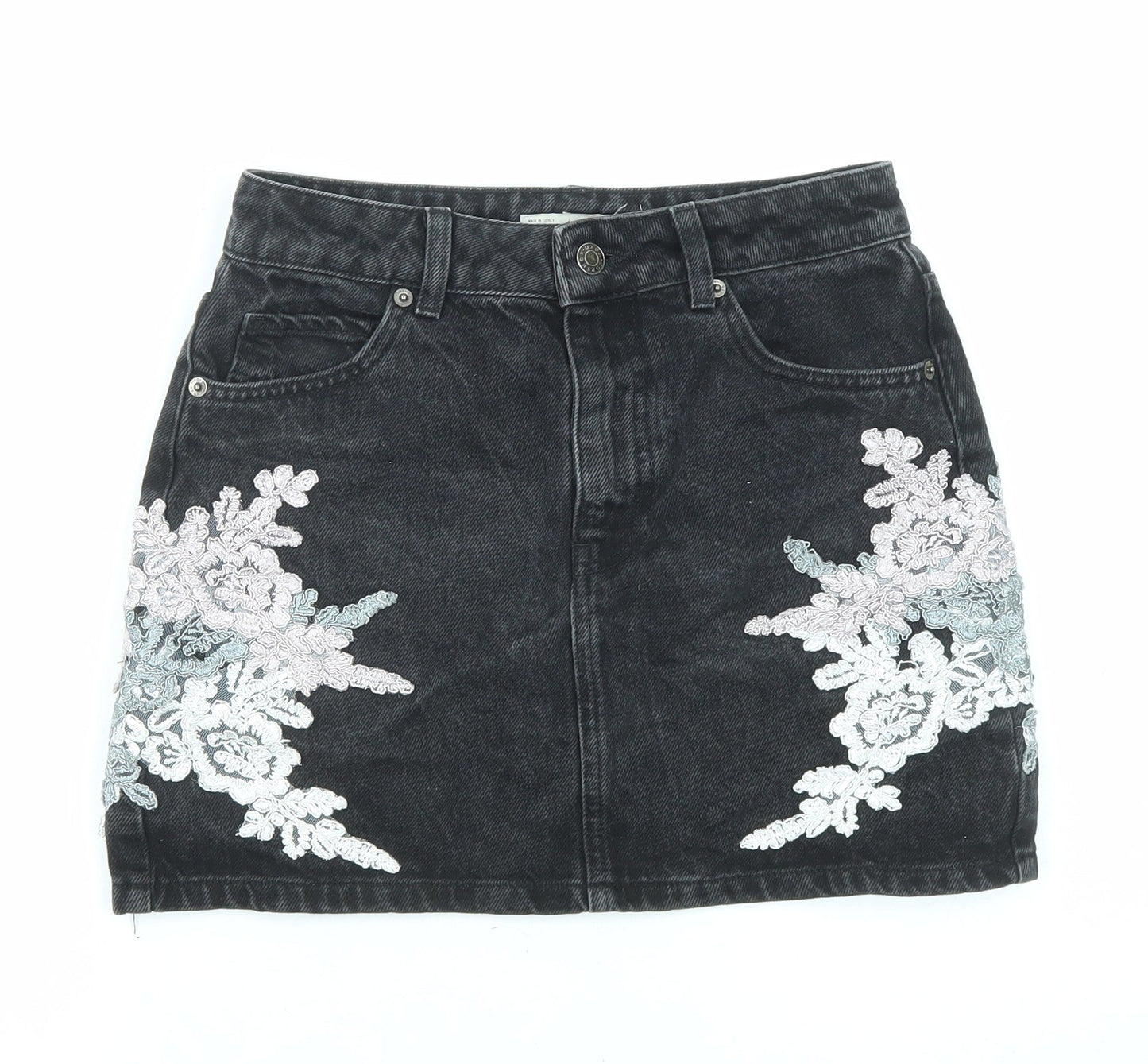 Womens UK Size 8 Topshop Mini Denim Skirt