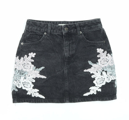 Womens UK Size 8 Topshop Mini Denim Skirt