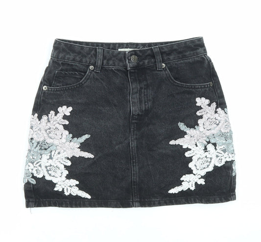 Womens UK Size 8 Topshop Mini Denim Skirt