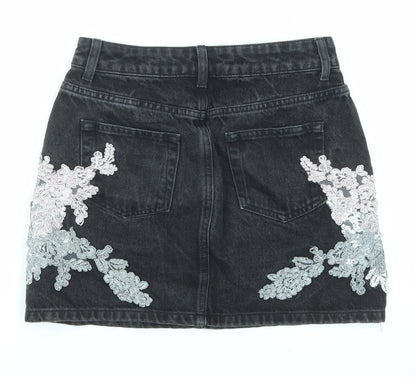 Womens UK Size 8 Topshop Mini Denim Skirt