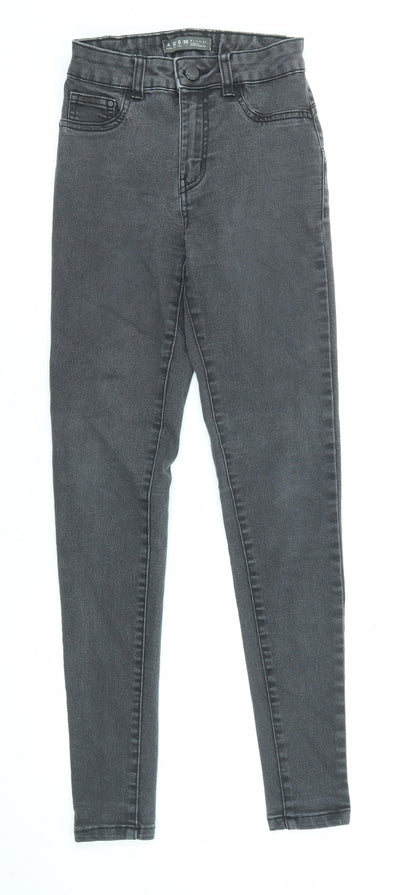 Denim & Co. Womens Black Cotton Skinny Jeans Size 4 L28 in Regular Zip - Waist 21 inches