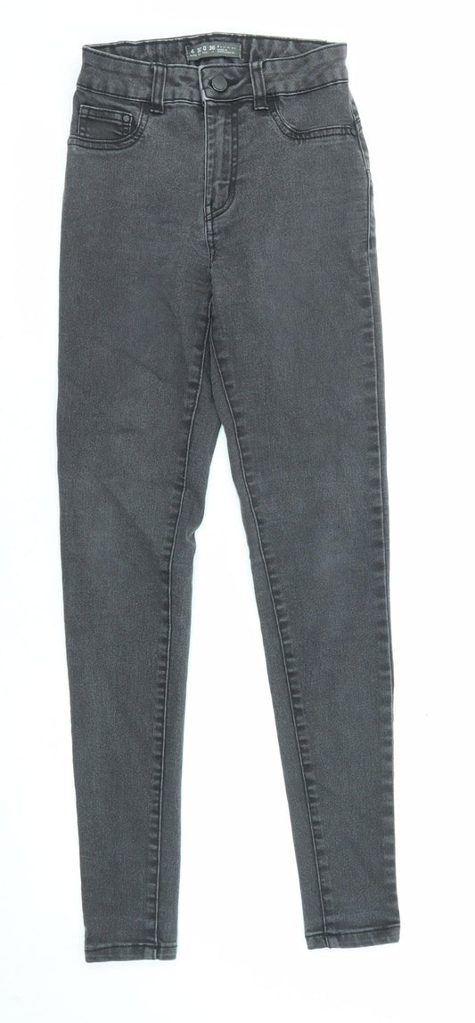 Denim & Co. Womens Black Cotton Skinny Jeans Size 4 L28 in Regular Zip - Waist 21 inches