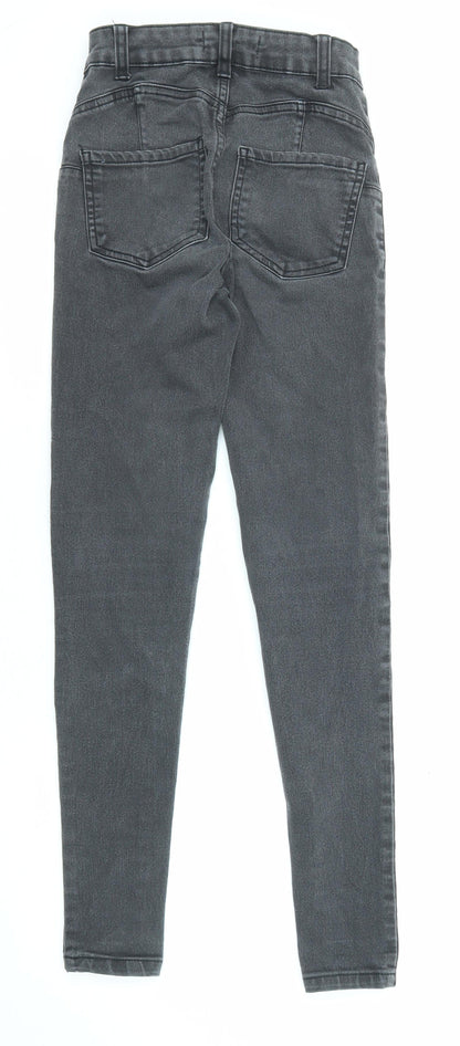 Denim & Co. Womens Black Cotton Skinny Jeans Size 4 L28 in Regular Zip - Waist 21 inches