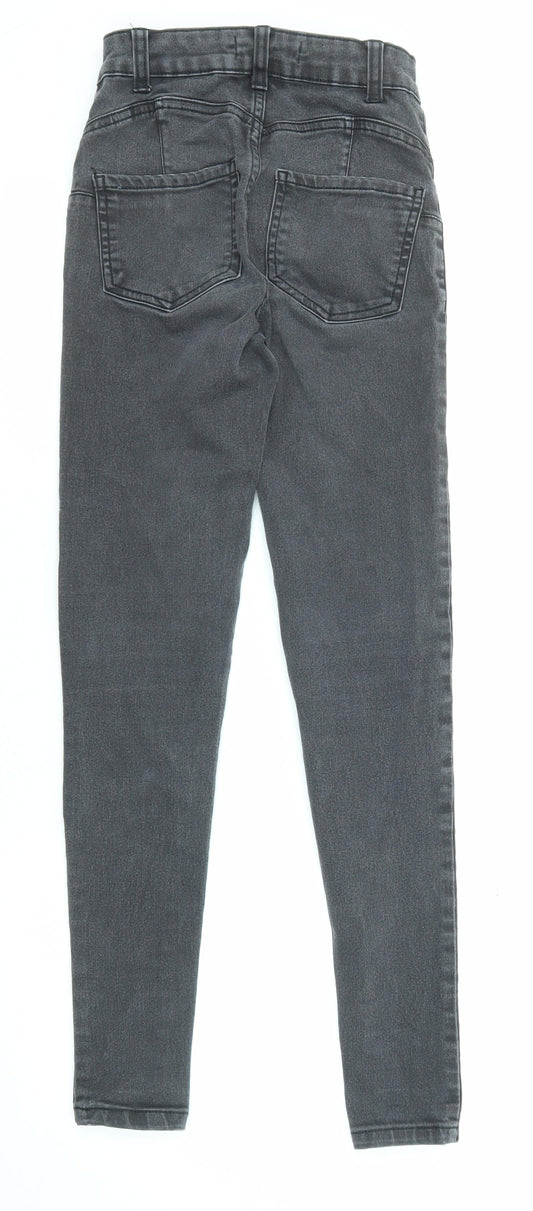 Denim & Co. Womens Black Cotton Skinny Jeans Size 4 L28 in Regular Zip - Waist 21 inches