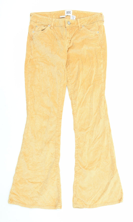 BDG Womens Yellow Cotton Trousers Size 26 in L32 in Regular Zip