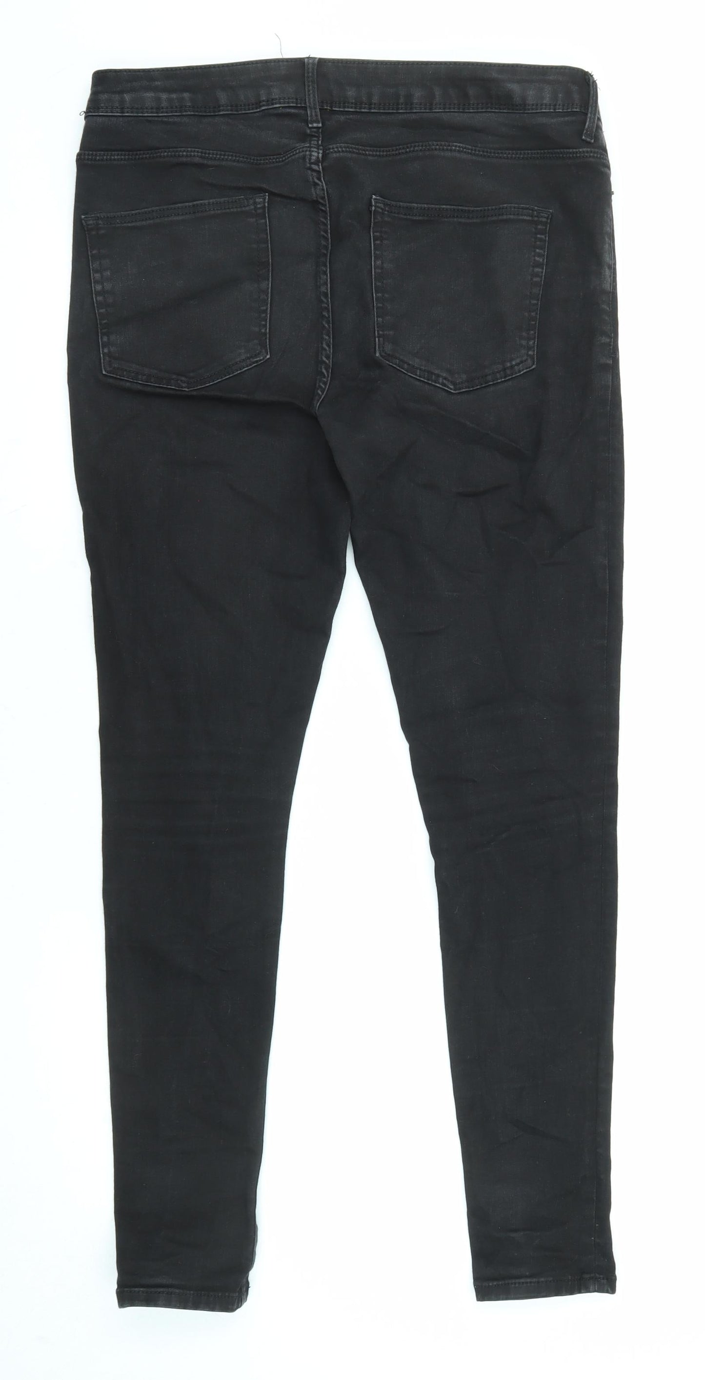 Mens UK Size 32 in River Island Regular Fit Skinny Black Jeans