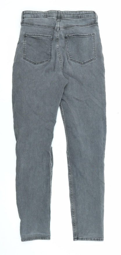 H&M Girls Grey Cotton Skinny Jeans Size 12-13 Years L26 in Regular Zip - Distressed