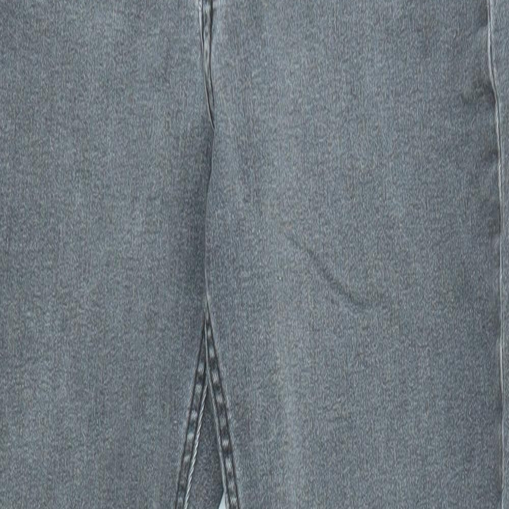 H&M Girls Grey Cotton Skinny Jeans Size 12-13 Years L26 in Regular Zip - Distressed
