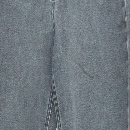 H&M Girls Grey Cotton Skinny Jeans Size 12-13 Years L26 in Regular Zip - Distressed