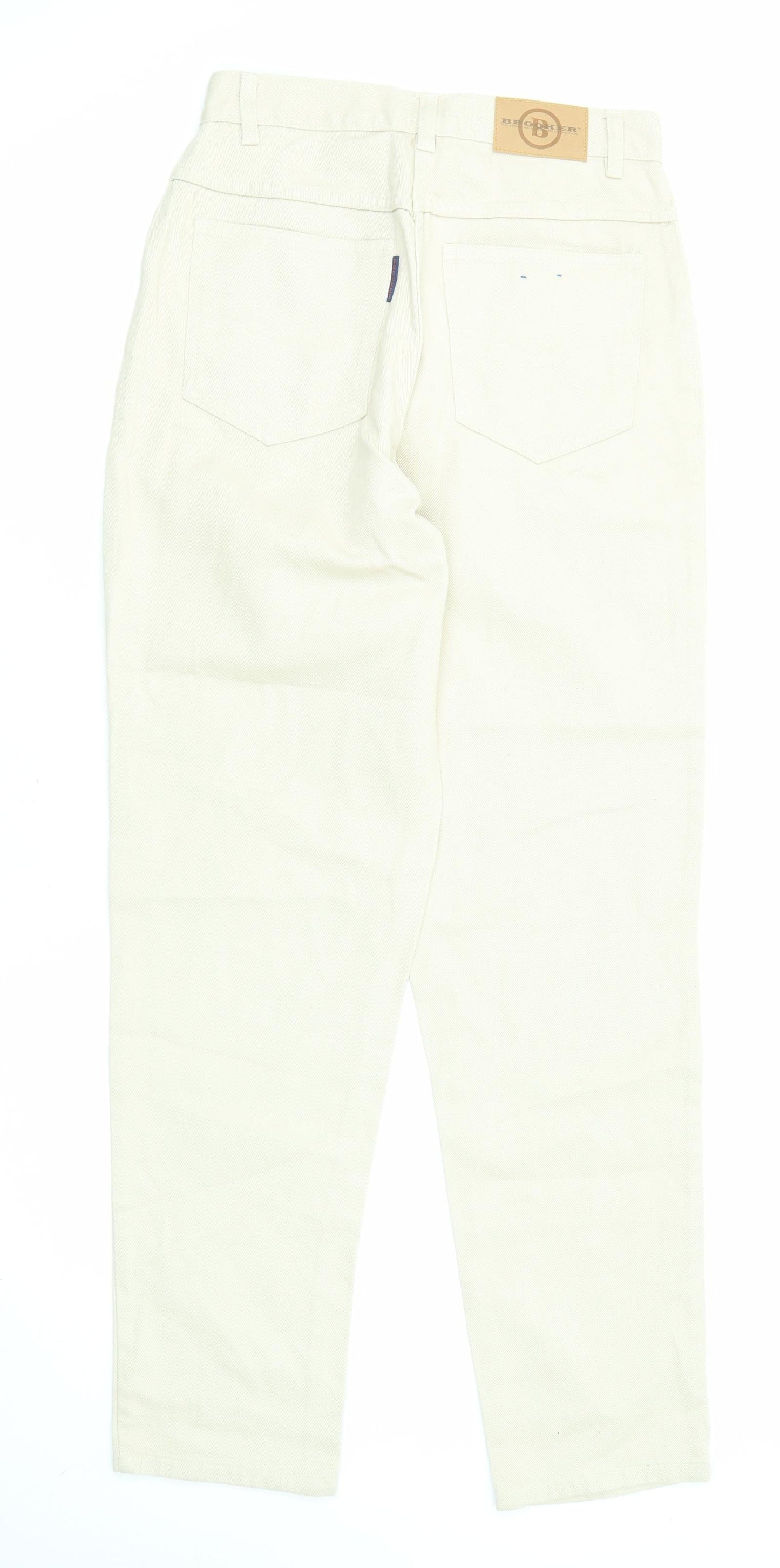 Brooker Girls Beige Cotton Straight Jeans Size 16 Years L29 in Regular Zip