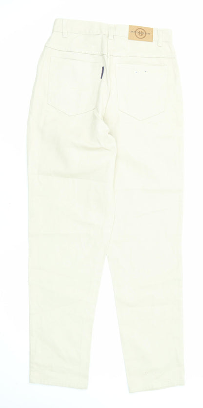 Brooker Girls Beige Cotton Straight Jeans Size 16 Years L29 in Regular Zip