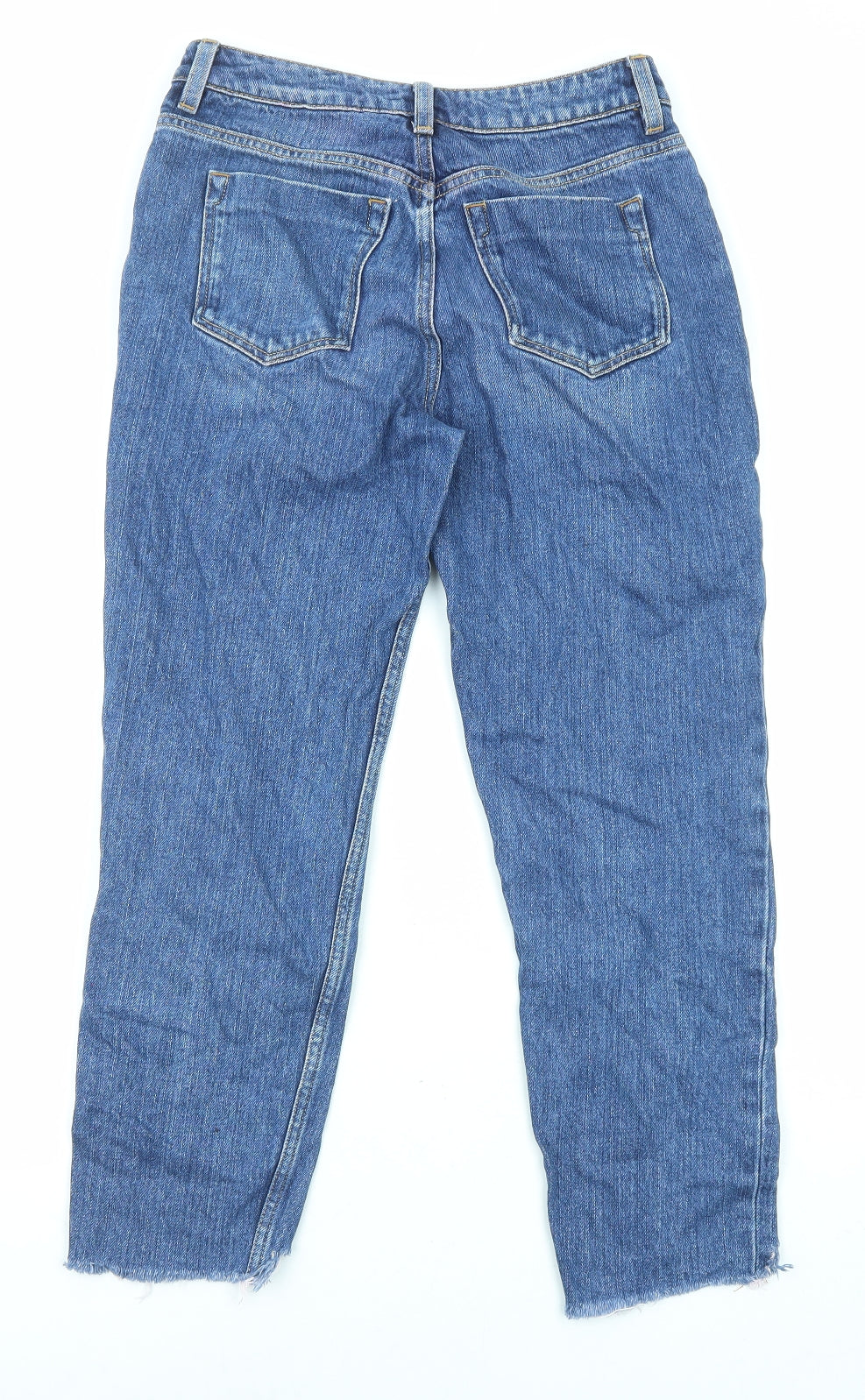 ASOS Womens Blue Cotton Straight Jeans Size 25 in L28 in Regular Zip