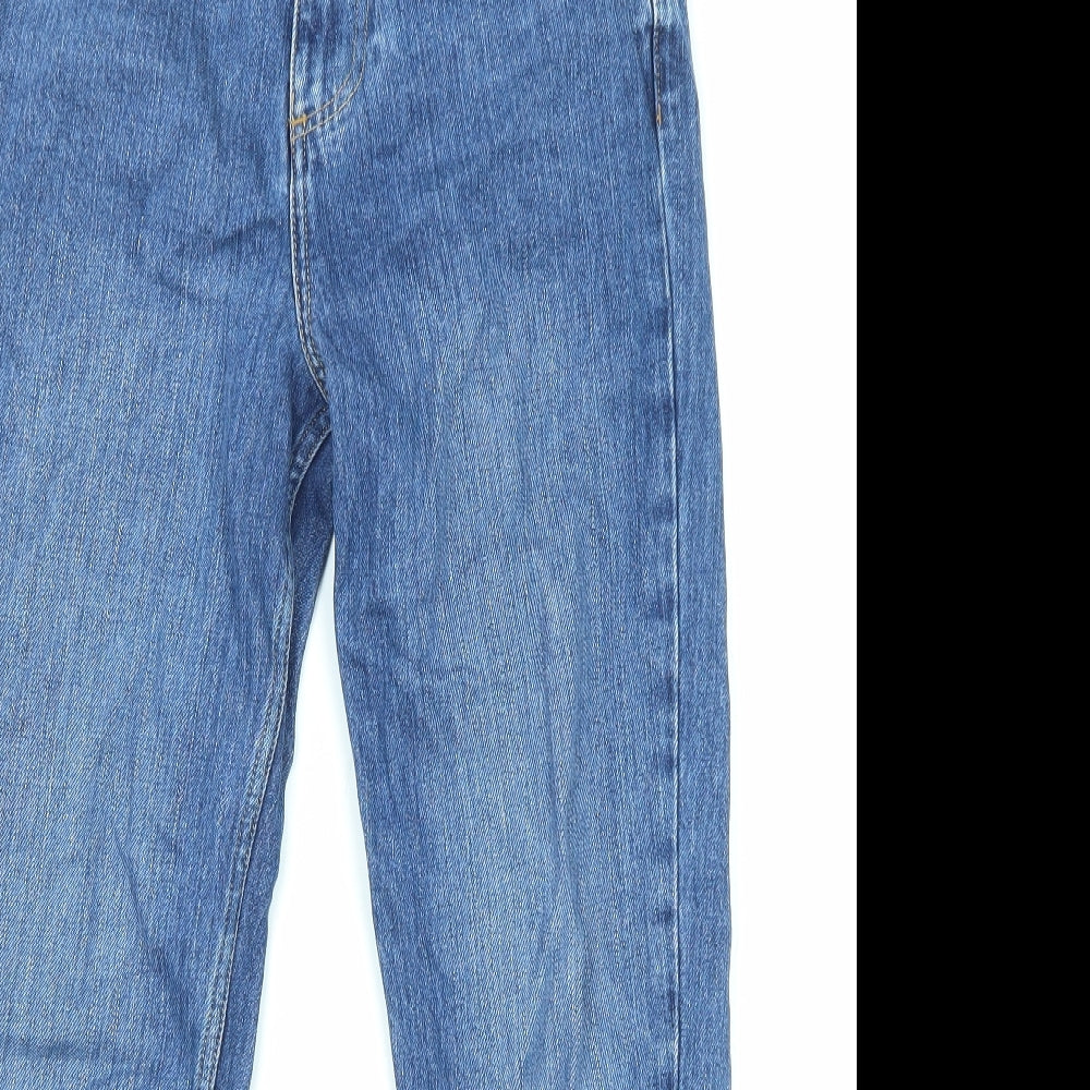 ASOS Womens Blue Cotton Straight Jeans Size 25 in L28 in Regular Zip