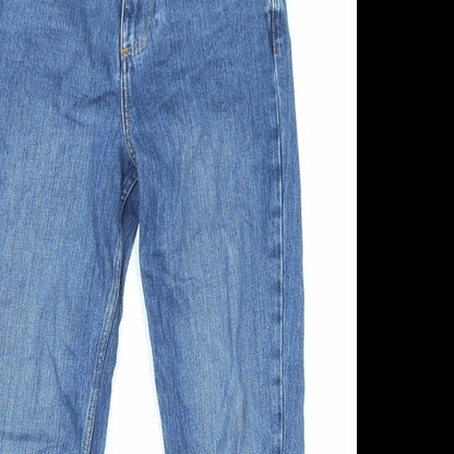 ASOS Womens Blue Cotton Straight Jeans Size 25 in L28 in Regular Zip