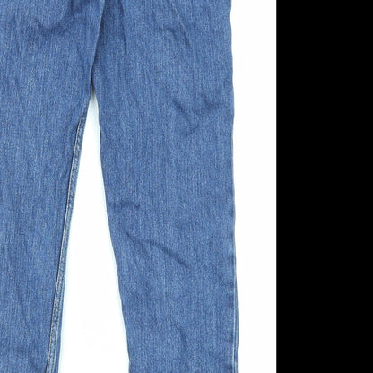 ASOS Womens Blue Cotton Straight Jeans Size 25 in L28 in Regular Zip