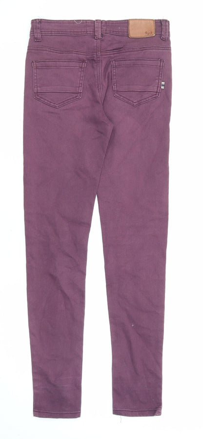 Bellfield Womens Purple Cotton Skinny Jeans Size 8 L29 in Regular Zip
