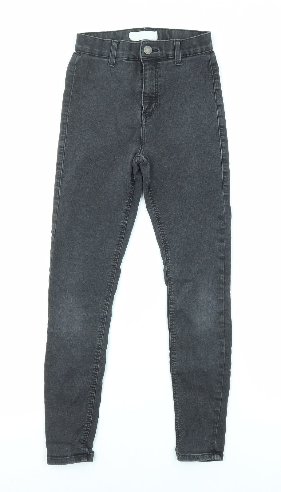 Topshop Womens Grey Cotton Skinny Jeans Size 25 in L28 in Regular Zip
