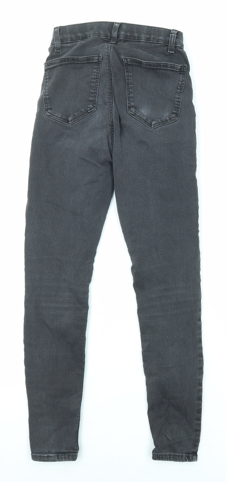 Topshop Womens Grey Cotton Skinny Jeans Size 25 in L28 in Regular Zip
