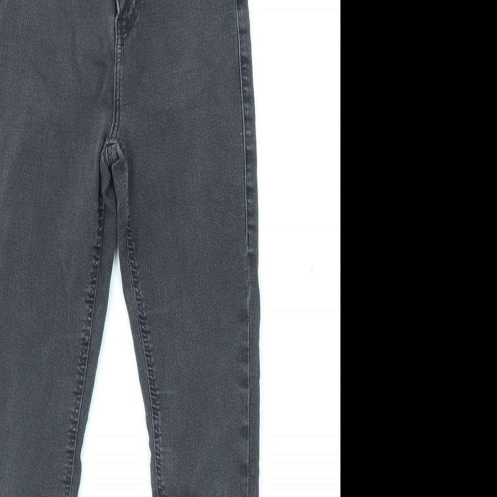 Topshop Womens Grey Cotton Skinny Jeans Size 25 in L28 in Regular Zip