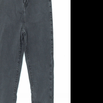 Topshop Womens Grey Cotton Skinny Jeans Size 25 in L28 in Regular Zip