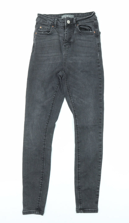 Denim & Co. Womens Grey Cotton Skinny Jeans Size 6 L25 in Regular Zip - Waist 21 inches