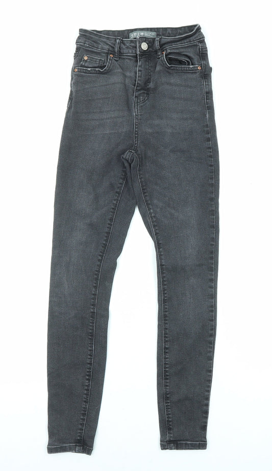 Denim & Co. Womens Grey Cotton Skinny Jeans Size 6 L25 in Regular Zip - Waist 21 inches