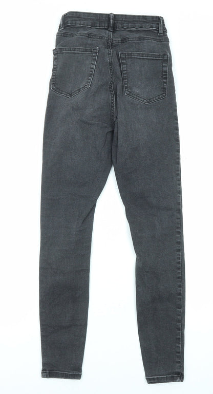 Denim & Co. Womens Grey Cotton Skinny Jeans Size 6 L25 in Regular Zip - Waist 21 inches