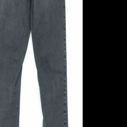 Denim & Co. Womens Grey Cotton Skinny Jeans Size 6 L25 in Regular Zip - Waist 21 inches