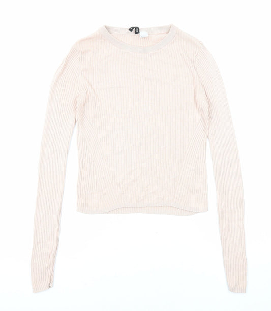 Womens UK Size S Divided by H&M Pink Pullover Jumper