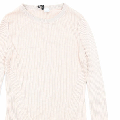 Womens UK Size S Divided by H&M Pink Pullover Jumper