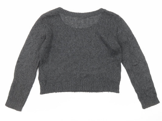 Divided by H&M Womens Grey Round Neck Acrylic Pullover Jumper Size 6