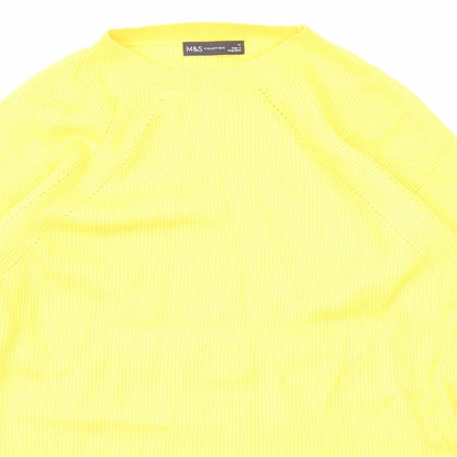 Womens UK Size M Marks and Spencer Yellow Pullover Jumper