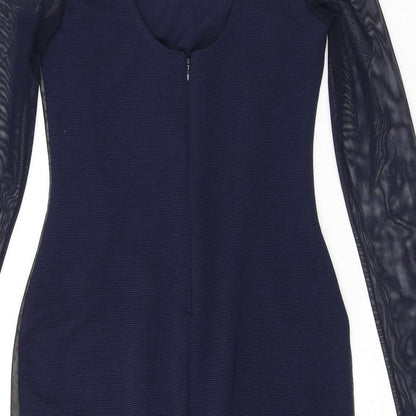 Lipsy Womens Blue Geometric Polyester Shift Size 12 Round Neck Pullover