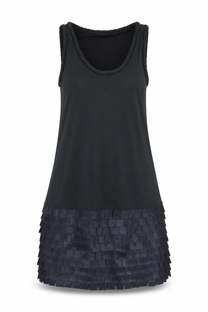 Love Label Womens Black Polyester Tank Dress Size 12 Round Neck Pullover
