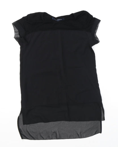 French Connection Womens Black Polyester Tunic Blouse Size XS Round Neck