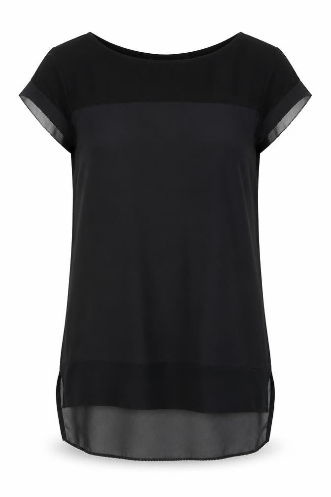 Womens UK Size XS French Connection Black Tunic Blouse