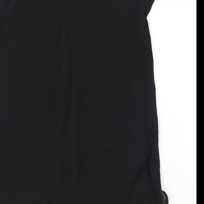 French Connection Womens Black Polyester Tunic Blouse Size XS Round Neck